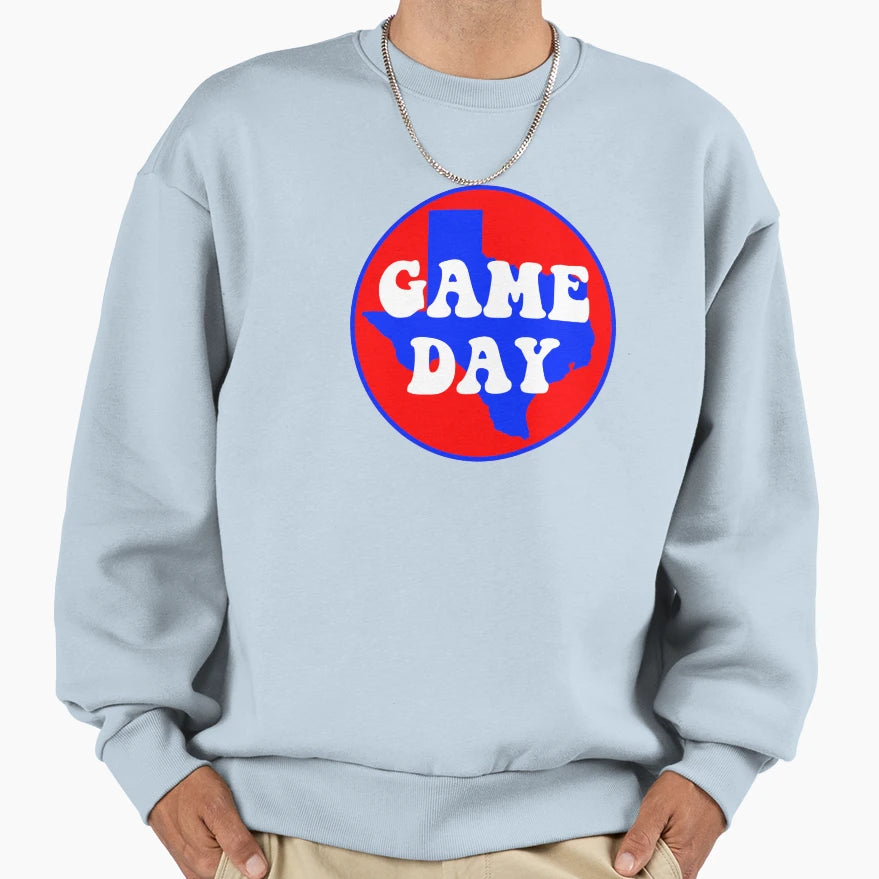 Red And Blue Texas Game Day Sweatshirt - Fun Novelty Design Men Women - T-Shirt, Sweatshirt, Hoodie