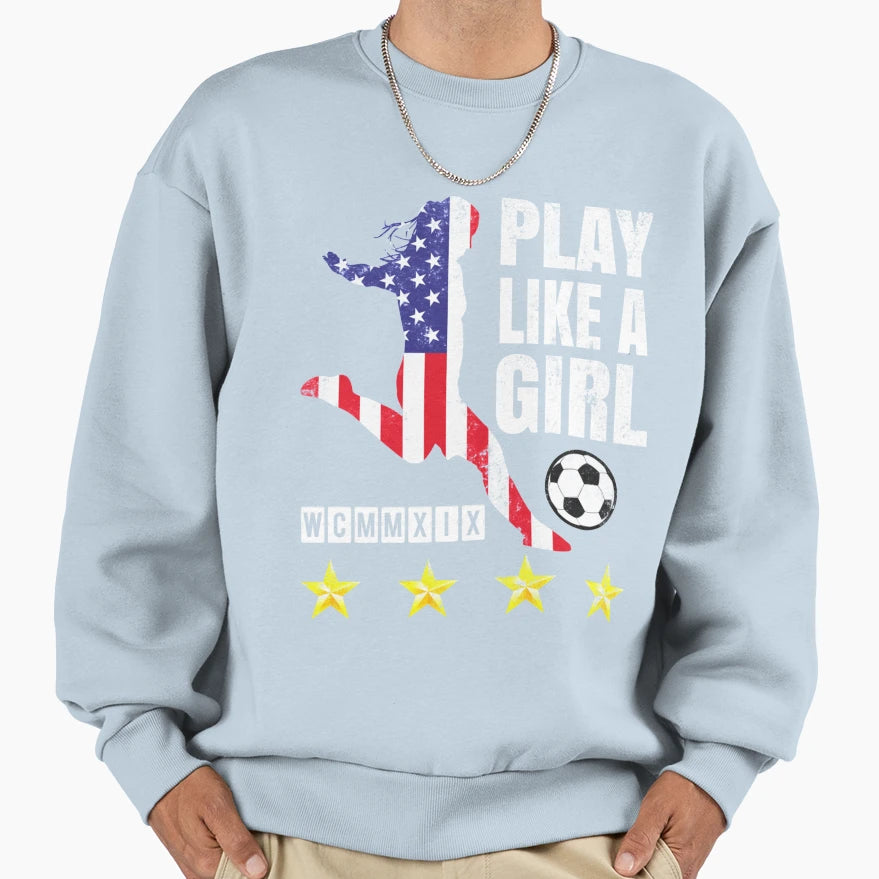 Play Like Usa United States Womens T-Shirt - Unique Graphic for Adults - T-Shirt, Sweatshirt, Hoodie