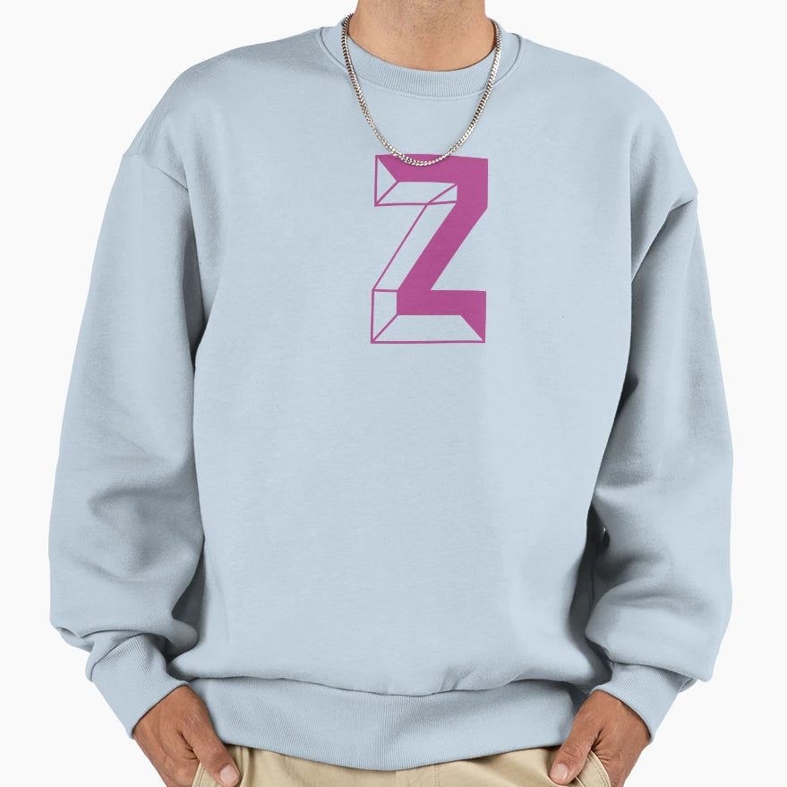 Modern Monogram Initial Letter Sweatshirt - Casual Everyday Wear Men Women - T-Shirt, Sweatshirt, Hoodie