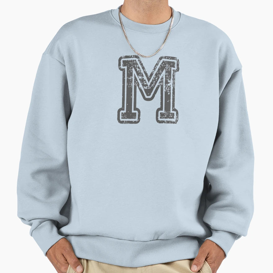 M Initial Letter Logo Sweatshirt - Minimalist Print Unisex - T-Shirt, Sweatshirt, Hoodie