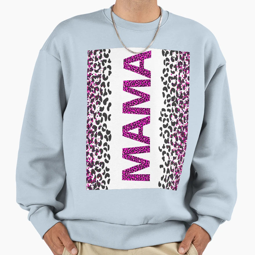 Mama Crystal Tiger Pattern Purple Sweatshirt - Trendy Graphic for Adults - T-Shirt, Sweatshirt, Hoodie