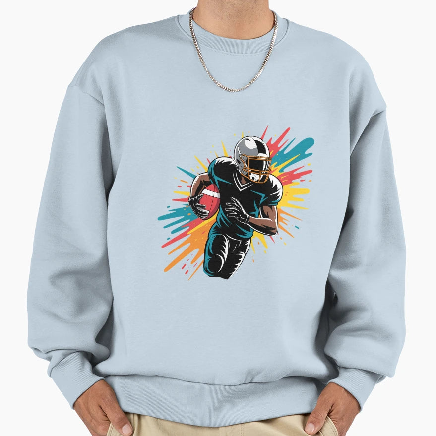 Colorful American Football Player Sweatshirt - Aesthetic Graphic Unisex - T-Shirt, Sweatshirt, Hoodie