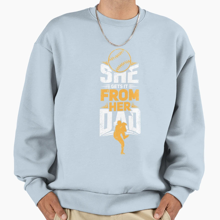 Softball Dad Sweatshirt - Minimalist Print for Adults - T-Shirt, Sweatshirt, Hoodie