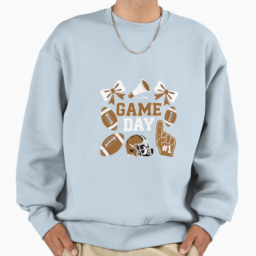 Coquette Bow Football Lover Game Sweatshirt - Custom Art Print Men Women - T-Shirt, Sweatshirt, Hoodie