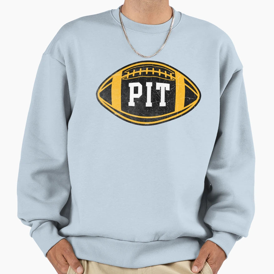Pittsburgh Throwback Football Sweatshirt - Novelty Apparel Unisex - T-Shirt, Sweatshirt, Hoodie