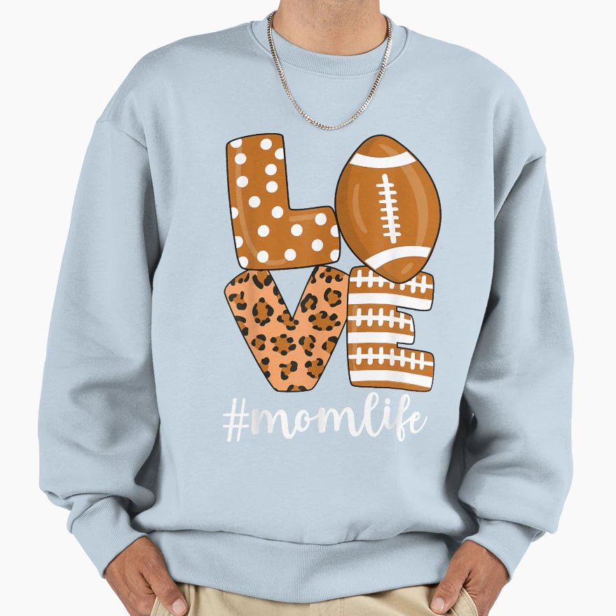 Love Football American Mom Life Sweatshirt - Custom Art Print for Adults - T-Shirt, Sweatshirt, Hoodie