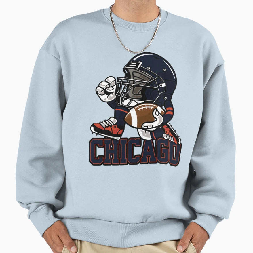 Chicago Chicago Football Helmet Mascot T-Shirt - Graphic Print for Adults - T-Shirt, Sweatshirt, Hoodie