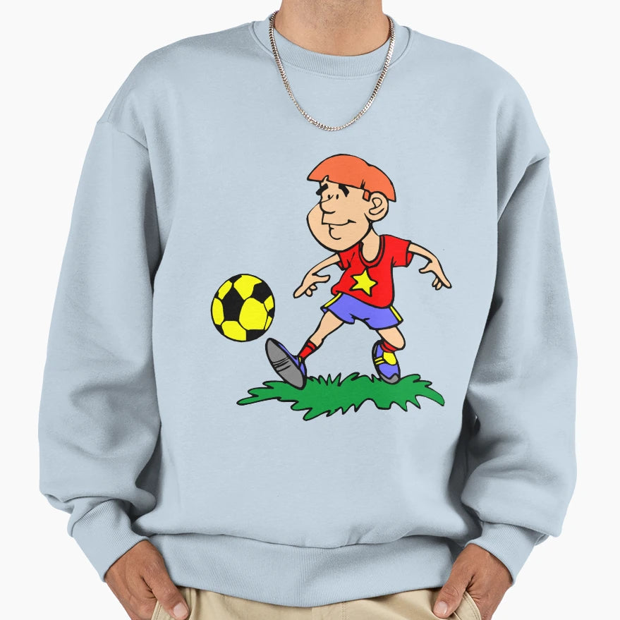 Soccer Cartoon Sweatshirt - Aesthetic Graphic Men Women - T-Shirt, Sweatshirt, Hoodie