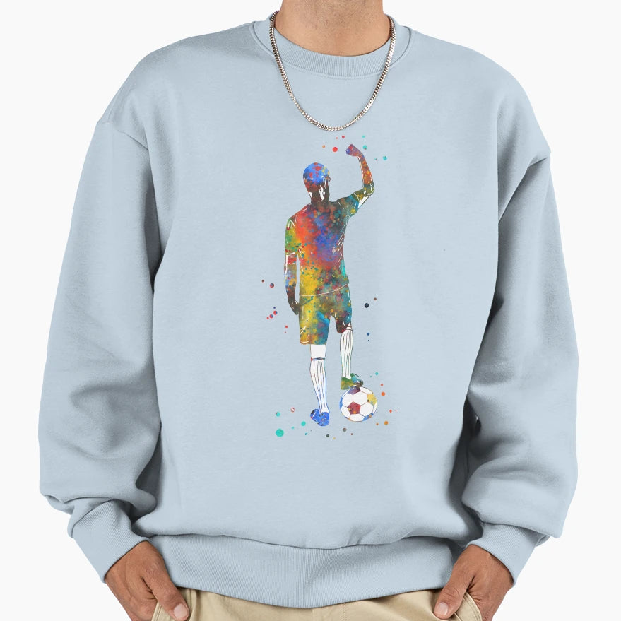 Male Soccer Player Sweatshirt - Graphic Print Unisex - T-Shirt, Sweatshirt, Hoodie