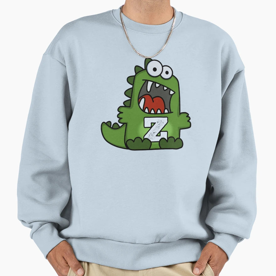 Alphabet Letter Z Rawrsome Green Sweatshirt - Unique Graphic Unisex - T-Shirt, Sweatshirt, Hoodie