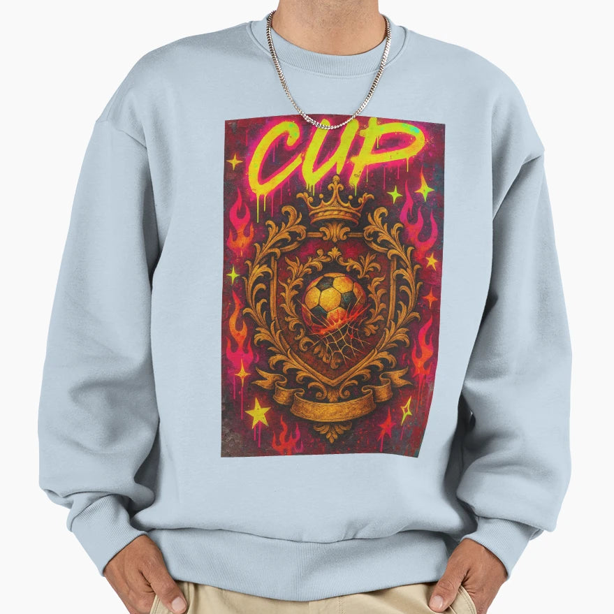 Artistic Football Emblem Sweatshirt - Casual Everyday Wear for Adults - T-Shirt, Sweatshirt, Hoodie