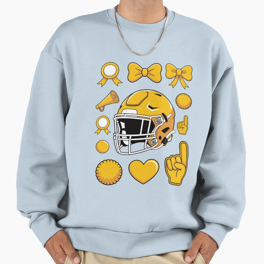 Cheer Football Coquette Bow Game Sweatshirt - Aesthetic Graphic for Adults - T-Shirt, Sweatshirt, Hoodie