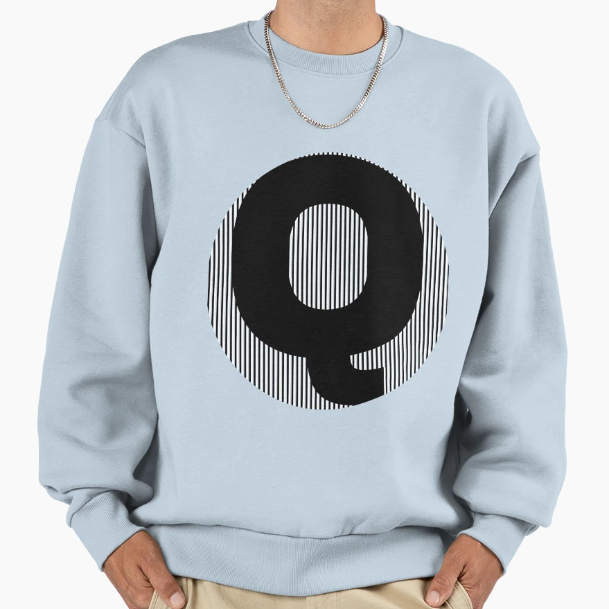 Letter Black Q Sweatshirt - Custom Art Print for Adults - T-Shirt, Sweatshirt, Hoodie