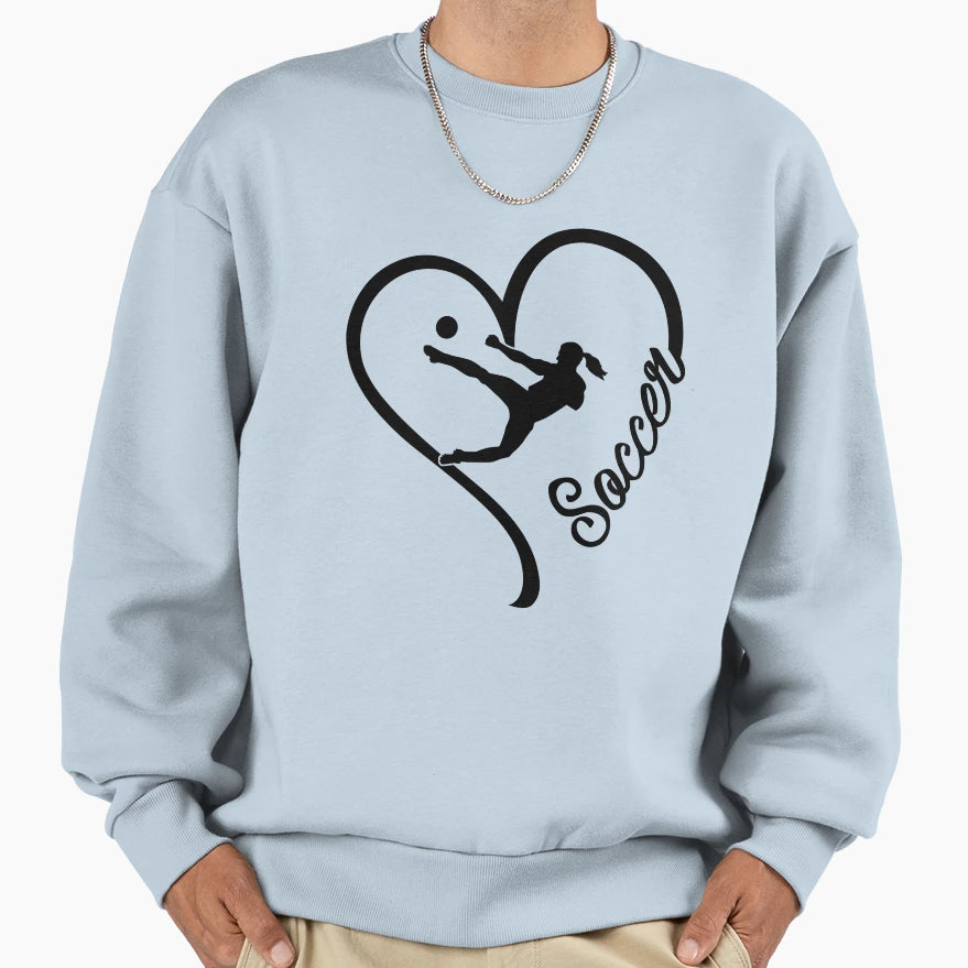 Soccer Heart Sweatshirt - Streetwear Style Unisex - T-Shirt, Sweatshirt, Hoodie