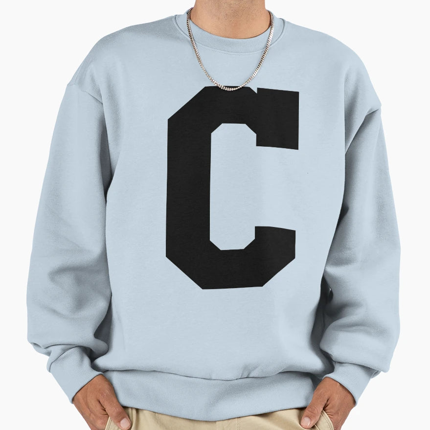 Alphabet Black C Sports Letter C Sweatshirt - Fun Novelty Design for Adults - T-Shirt, Sweatshirt, Hoodie