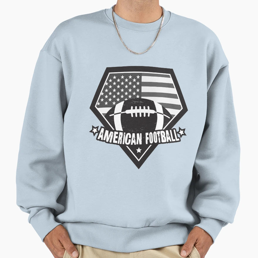 Emblem American Football Usa Flag Sweatshirt - Trendy Graphic Men Women - T-Shirt, Sweatshirt, Hoodie