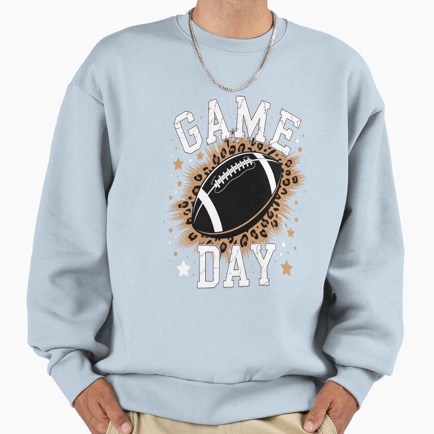 Football Leopard Football Fan Sweatshirt - Casual Everyday Wear for Adults - T-Shirt, Sweatshirt, Hoodie
