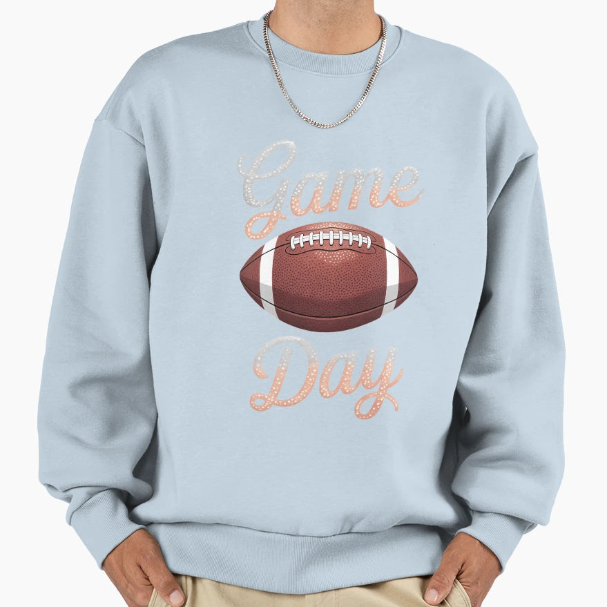Game Day Football Bling Bling Sweatshirt - Minimalist Print Men Women - T-Shirt, Sweatshirt, Hoodie