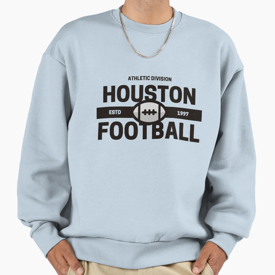 Houston Football Sweatshirt - Custom Art Print Men Women - T-Shirt, Sweatshirt, Hoodie
