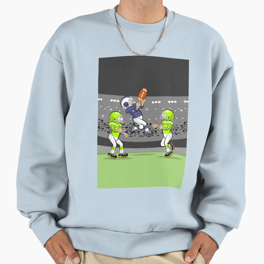 Football Player Sensational Jump Sweatshirt - Fun Novelty Design for Adults - T-Shirt, Sweatshirt, Hoodie