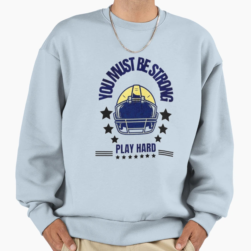 Must Be Strong American Sweatshirt - Casual Everyday Wear Men Women - T-Shirt, Sweatshirt, Hoodie