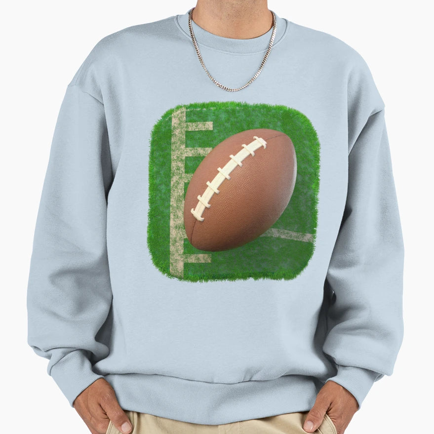 3D Football And Rugby Ball Square Sweatshirt - Fun Novelty Design Men Women - T-Shirt, Sweatshirt, Hoodie