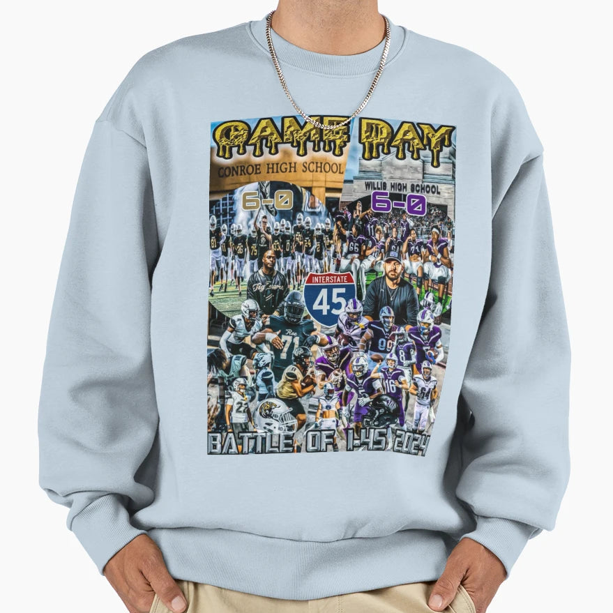 Conroe High School Vs Willis Sweatshirt - Casual Everyday Wear for Adults - T-Shirt, Sweatshirt, Hoodie