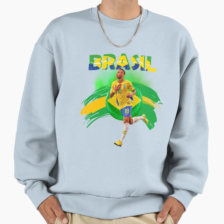 Mens Brasil Mens Soccer T-Shirt - Streetwear Style for Adults - T-Shirt, Sweatshirt, Hoodie
