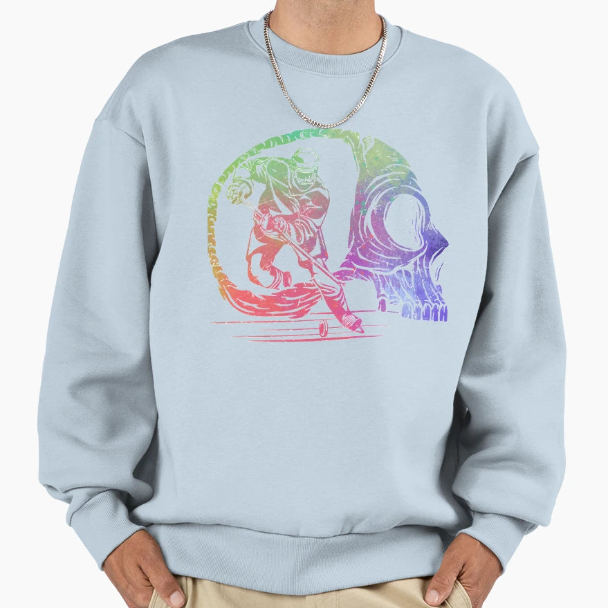 Ice Hockey Player Ice Hockey Skull Ice T-Shirt - Streetwear Style Unisex - T-Shirt, Sweatshirt, Hoodie
