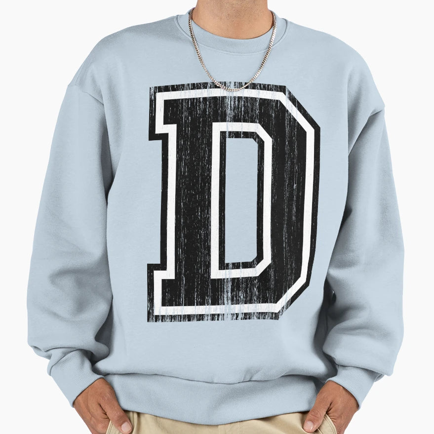 Big Varsity Letter D Sweatshirt - Minimalist Print Men Women - T-Shirt, Sweatshirt, Hoodie