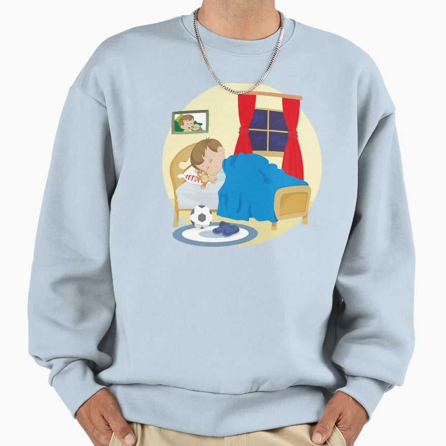 Illustration Depicting Child Sweatshirt - Streetwear Style for Adults - T-Shirt, Sweatshirt, Hoodie