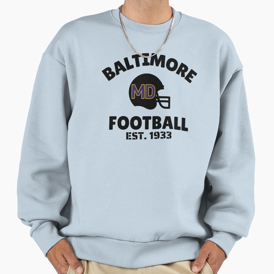 Baltimore Maryland Football Nfl Sweatshirt - Graphic Print for Adults - T-Shirt, Sweatshirt, Hoodie
