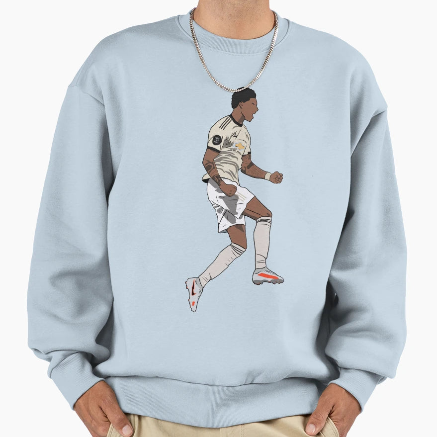 Marcus Rashford Goal Celebration Mufc Sweatshirt - Aesthetic Graphic Unisex - T-Shirt, Sweatshirt, Hoodie