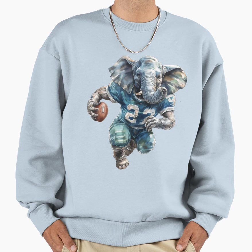 Elephant As American Football Sweatshirt - Fun Novelty Design Men Women - T-Shirt, Sweatshirt, Hoodie