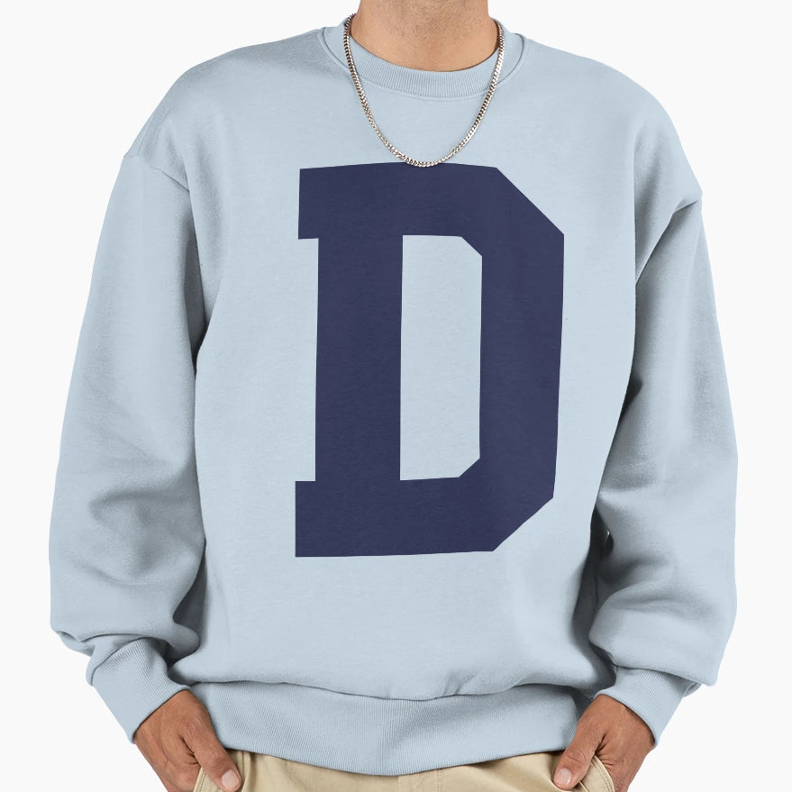 Alphabet Marine Blue D Sports Letter Sweatshirt - Trendy Graphic Men Women - T-Shirt, Sweatshirt, Hoodie