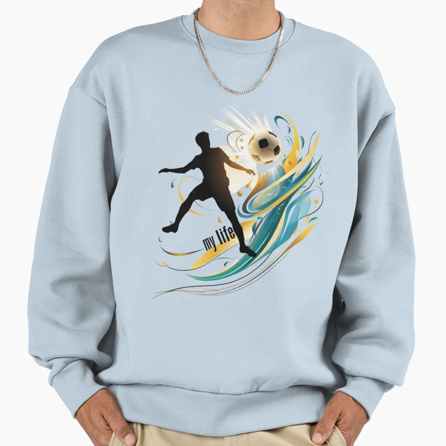 Football Is My Life Abstract Art Sweatshirt - Fun Novelty Design for Adults - T-Shirt, Sweatshirt, Hoodie