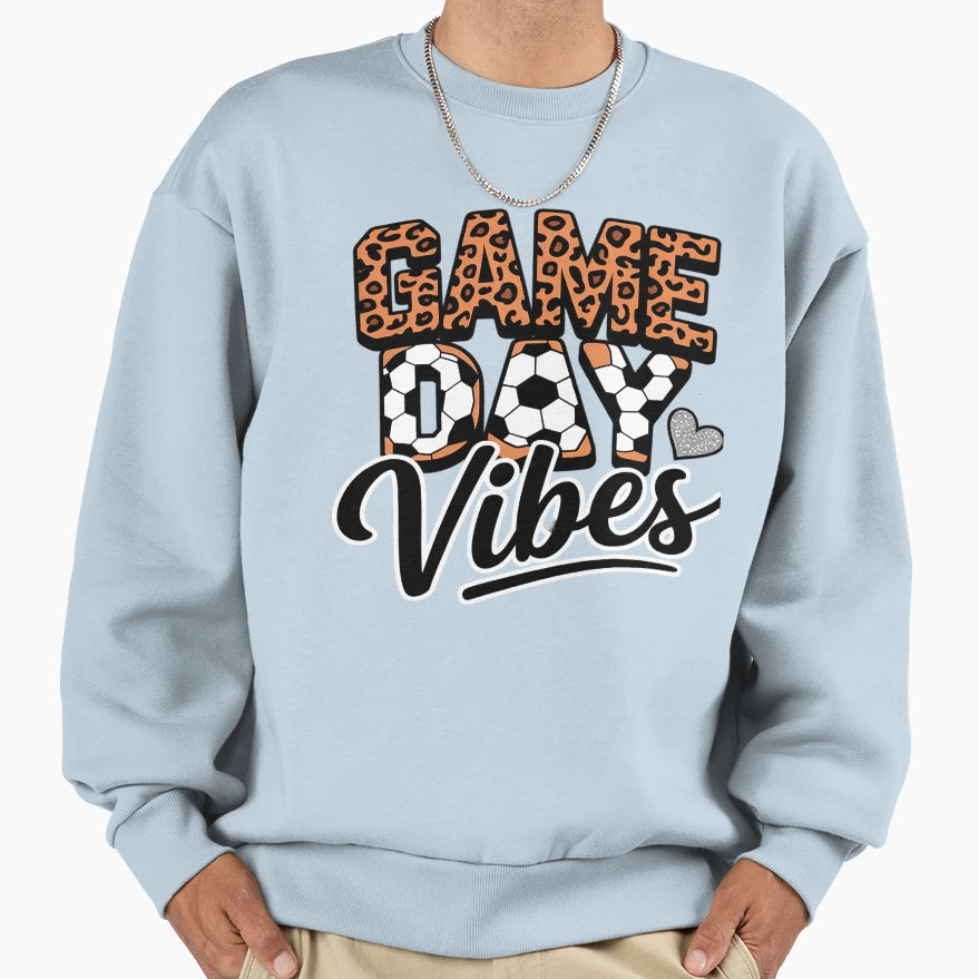 Soccer Game Day Vibes Mom Soccer Sweatshirt - Custom Art Print for Adults - T-Shirt, Sweatshirt, Hoodie
