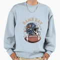 Football Mom Blue Coquette Bow Sweatshirt - Casual Everyday Wear Men Women - T-Shirt, Sweatshirt, Hoodie