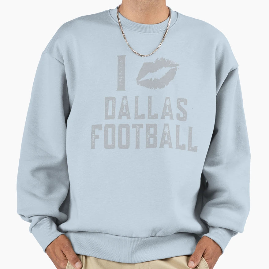 I Love Dallas Football Distressed Sweatshirt - Novelty Apparel Unisex - T-Shirt, Sweatshirt, Hoodie