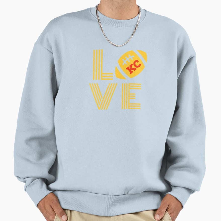 Chiefs Love Kc Kansas City Sweatshirt - Custom Art Print for Adults - T-Shirt, Sweatshirt, Hoodie
