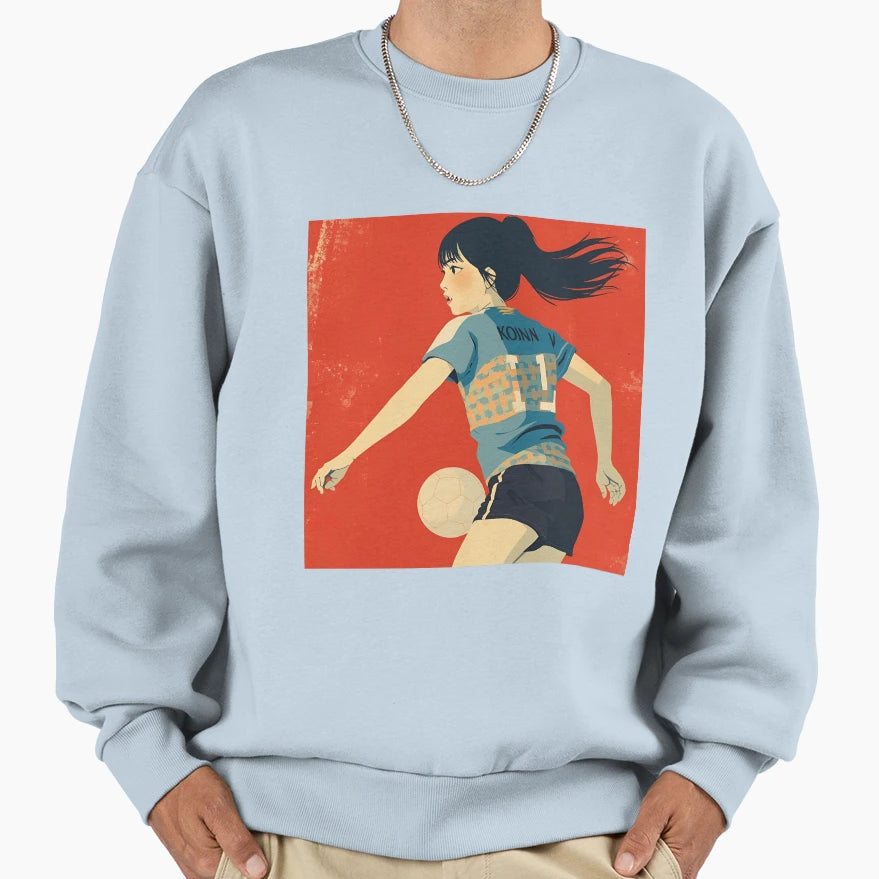 Female Soccer Player Japan Sweatshirt - Streetwear Style Unisex - T-Shirt, Sweatshirt, Hoodie