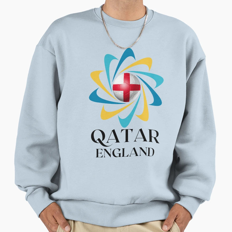 Qatar Football Soccer Team England Sweatshirt - Custom Art Print for Adults - T-Shirt, Sweatshirt, Hoodie