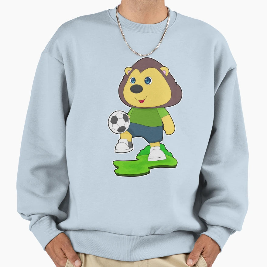 Lion Soccer Player Soccer Sweatshirt - Trendy Graphic Men Women - T-Shirt, Sweatshirt, Hoodie