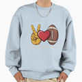 Fantasy Football Peace Love Sweatshirt - Custom Art Print for Adults - T-Shirt, Sweatshirt, Hoodie