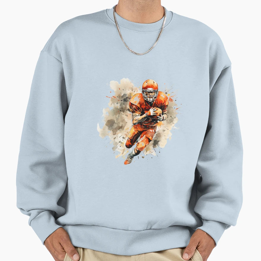 Football Player Sweatshirt - Trendy Graphic Men Women - T-Shirt, Sweatshirt, Hoodie