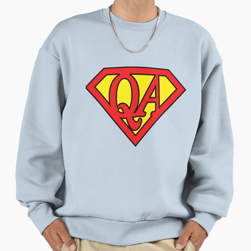 Qa Tester Super Hero Software Sweatshirt - Unique Graphic Men Women - T-Shirt, Sweatshirt, Hoodie
