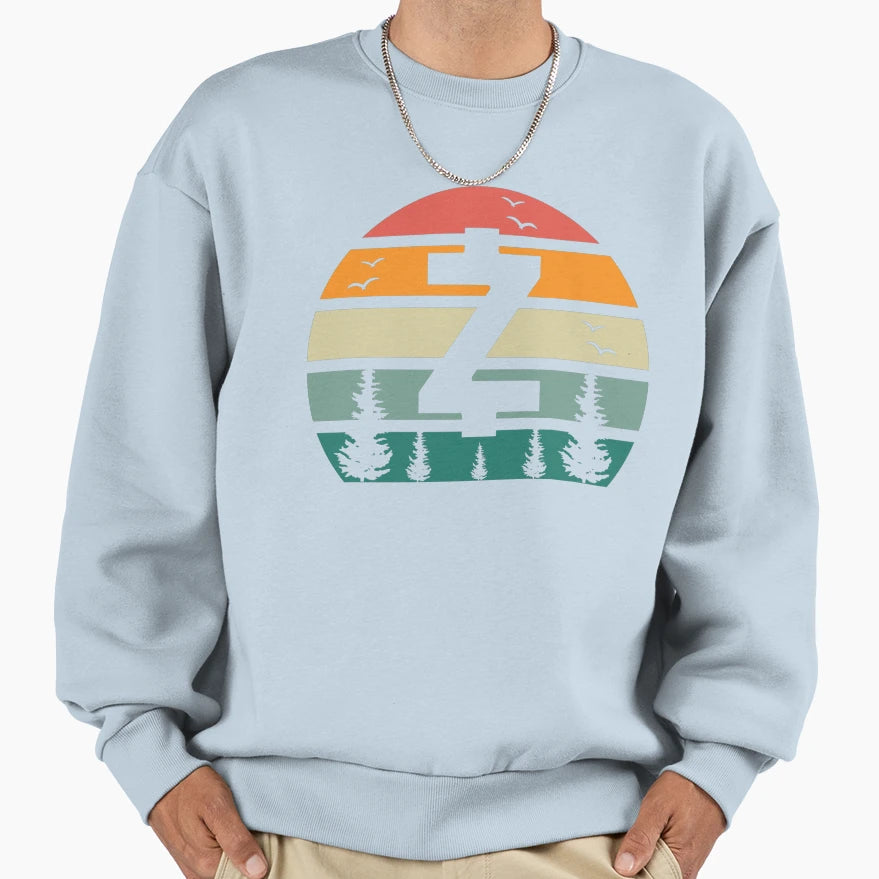 Zcash Zec Crypto Sunset Sweatshirt - Streetwear Style Men Women - T-Shirt, Sweatshirt, Hoodie
