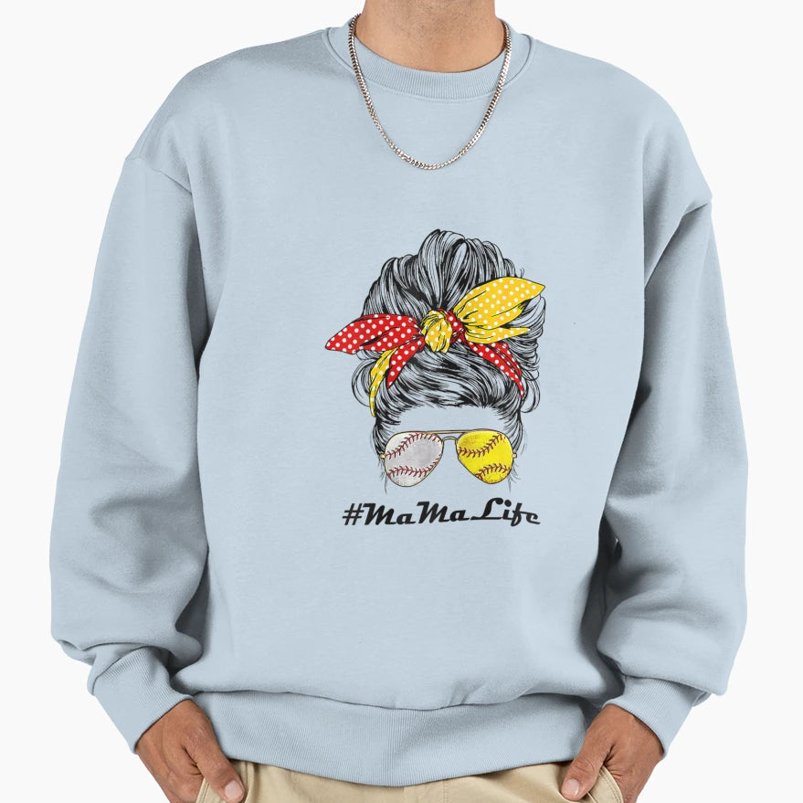 Mom Life Softball Sweatshirt - Trendy Graphic Men Women - T-Shirt, Sweatshirt, Hoodie