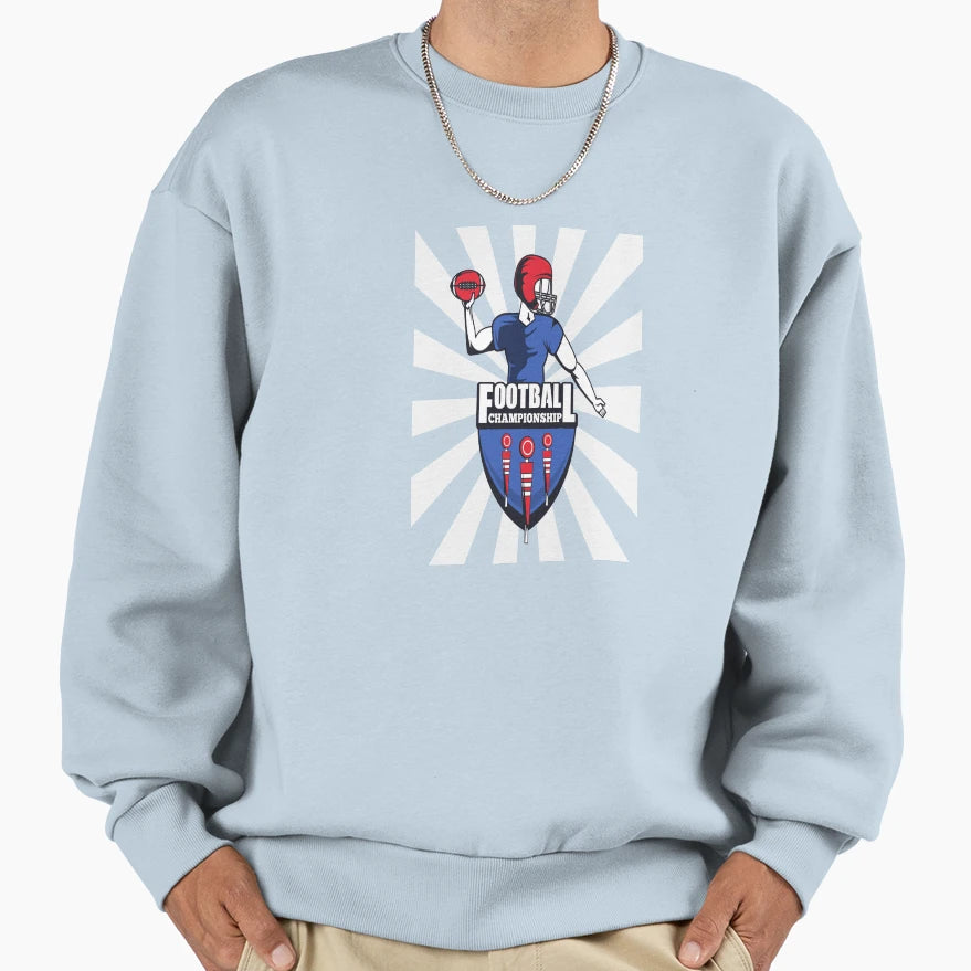 Quarterback Sweatshirt - Minimalist Print Men Women - T-Shirt, Sweatshirt, Hoodie