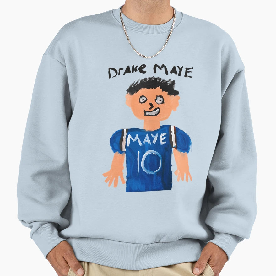 Drake Maye Hand Drawn Painting Meme Sweatshirt - Streetwear Style Unisex - T-Shirt, Sweatshirt, Hoodie